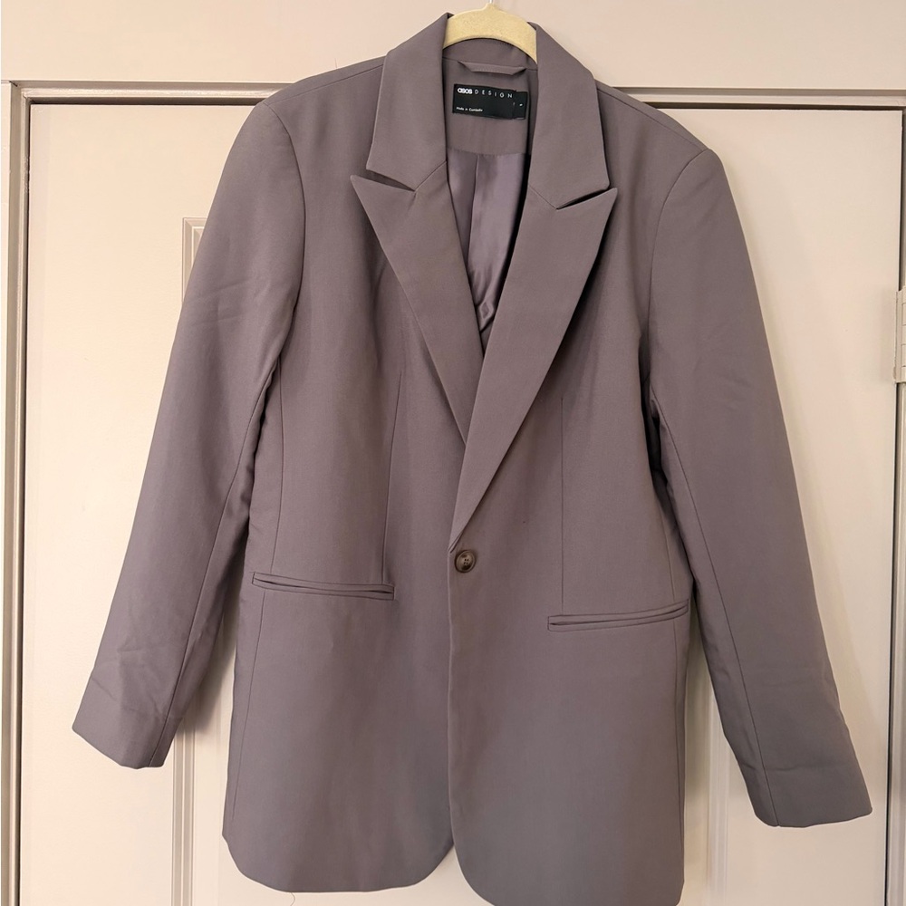 ASOS DESIGN tailored relaxed blazer in slate gray